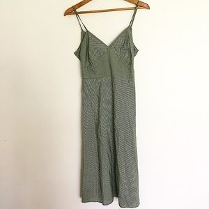 Vintage Nine West gingham green plaid midi dress